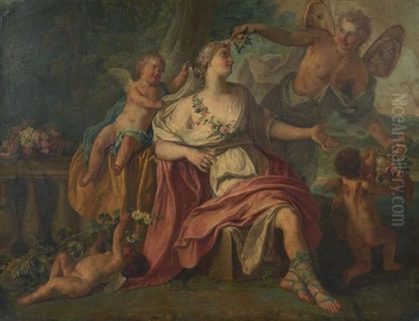 Flore Et Zephyr Oil Painting by Matthaeus (Arent) Terwesten