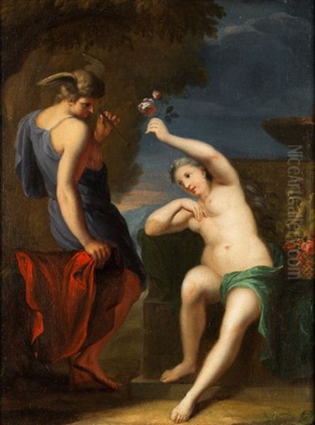 Merkur Und Nymphe (io?) Oil Painting by Matthaeus (Arent) Terwesten