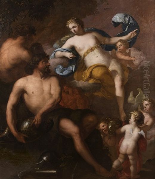 Venus, Mars Et Cupidon Oil Painting by Matthaeus (Arent) Terwesten