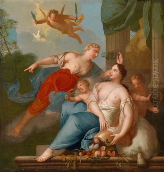 Allegorie Der Fruchtbarkeit Oil Painting by Matthaeus (Arent) Terwesten