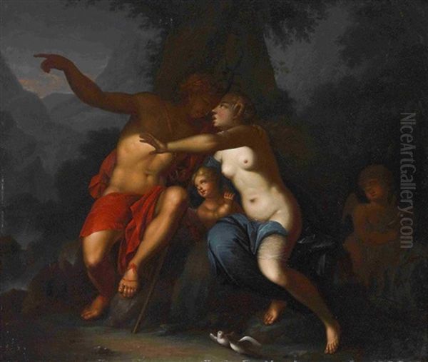 Venus Und Adonis Oil Painting by Matthaeus (Arent) Terwesten