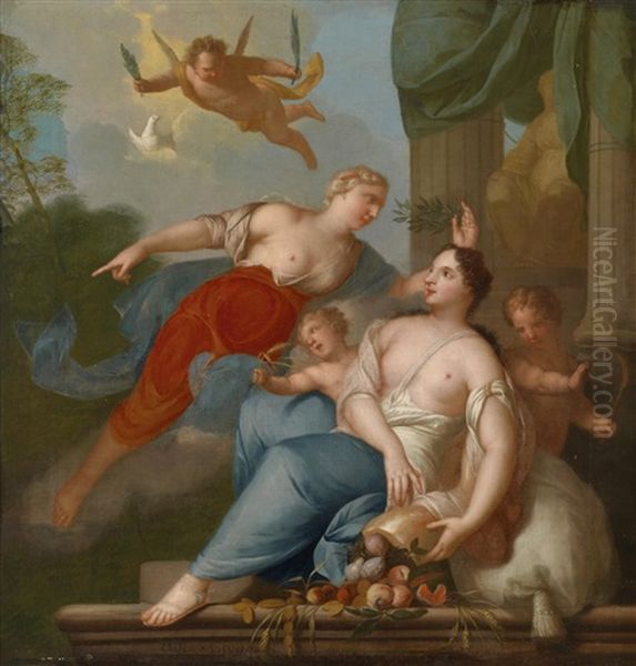 Allegorie Der Fruchtbarkeit Oil Painting by Matthaeus (Arent) Terwesten