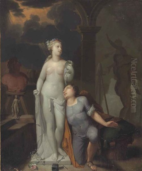 Pygmalion And Galatea Oil Painting by Matthaeus (Arent) Terwesten