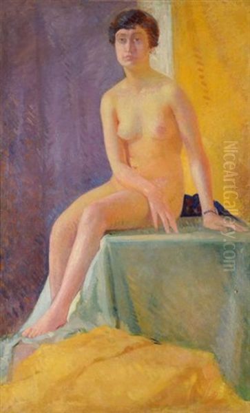 Nu Feminin, Roma 1915 Oil Painting by Aleardo Terzi