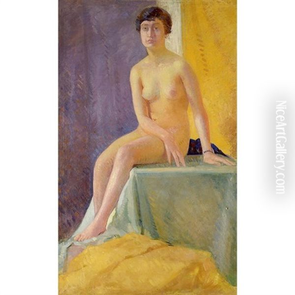 Nu Feminin, Roma 1915 Oil Painting by Aleardo Terzi