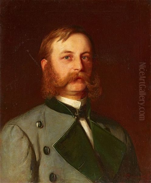 Portrait Of The Linguist Johannes Friedrich Heinrich Schmidt Oil Painting by Emil Teschendorff