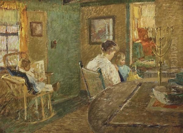 The Artist's Family Oil Painting by Rae Sloan Bredin