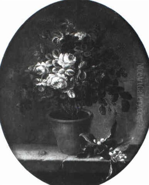 Rosier Dans Un Vase Oil Painting by Louis Tessier