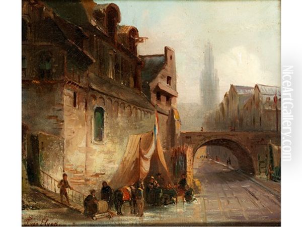 Stadtansicht Oil Painting by Jan Baptiste Tetar van Elven