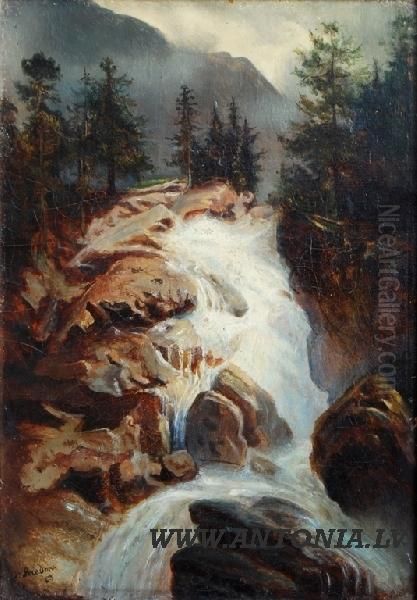 Landscape With Rivulet Oil Painting by Albert Bredow