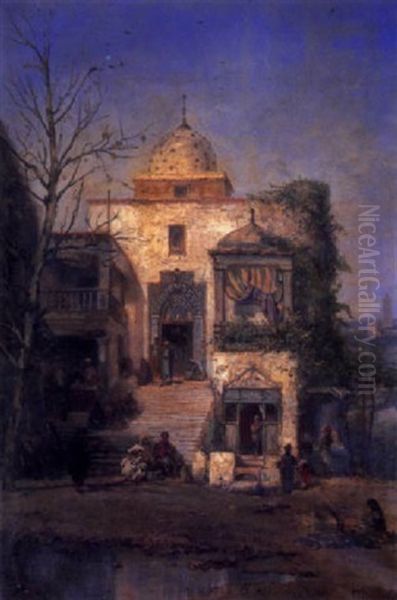 Sidi Bu Said Oil Painting by Paul Constantin Dominique Tetar van Elven