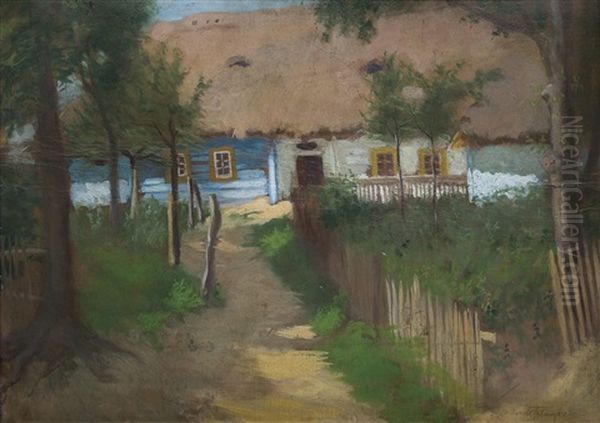 Hut In Bronowice Oil Painting by Wlodzimierz Tetmajer