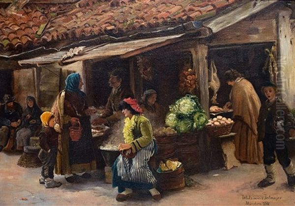 Auf Dem Markt Oil Painting by Wlodzimierz Tetmayer