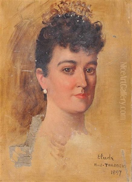 Portrait Of A Lady Oil Painting by Henry Jones Thaddeus