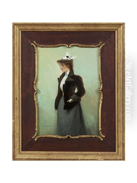 A Lady Of Fashion Oil Painting by Henry Jones Thaddeus