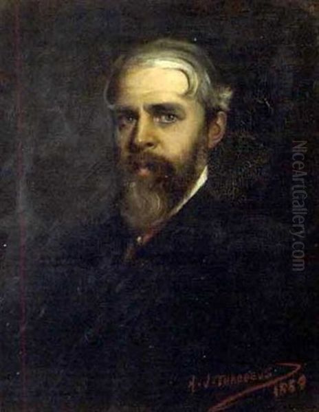 Portrait Of A Bearded Gentleman Oil Painting by Henry Jones Thaddeus