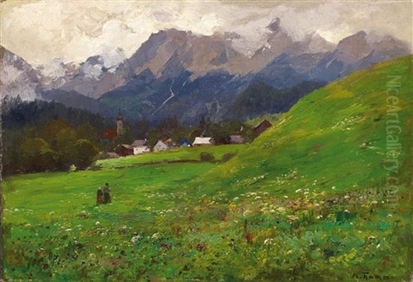 Aus Der Ramsau Bei Berchtesgaden Oil Painting by Adolf Gustav Thamm