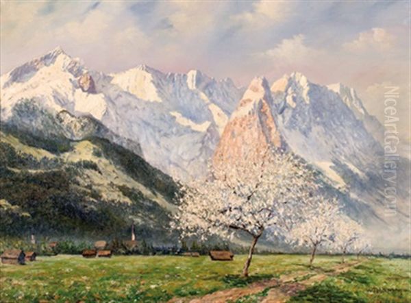 Fruhling Bei Garmisch Oil Painting by Walter Thamm