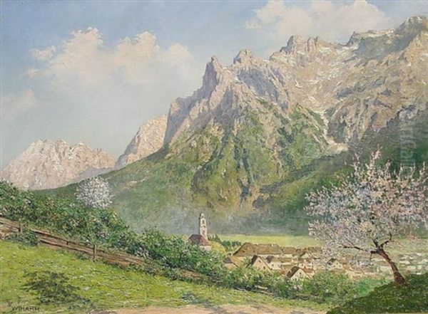 Mittenwald Im Fruhling Oil Painting by Walter Thamm