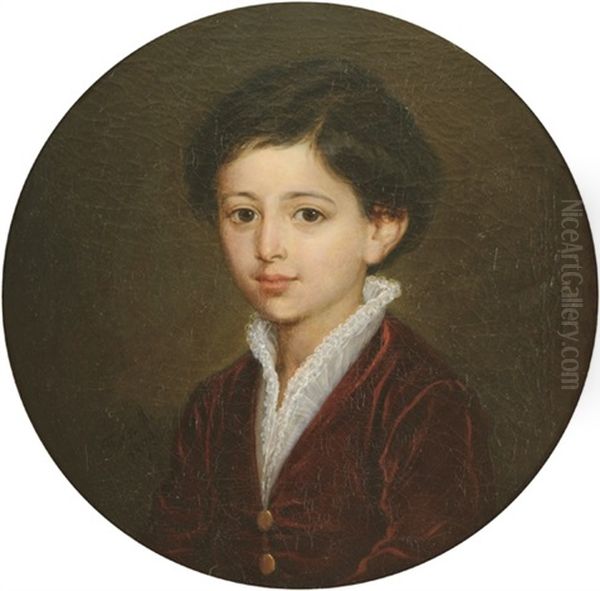 Portrait Of A Little Boy Oil Painting by Mor (Moritz) Than