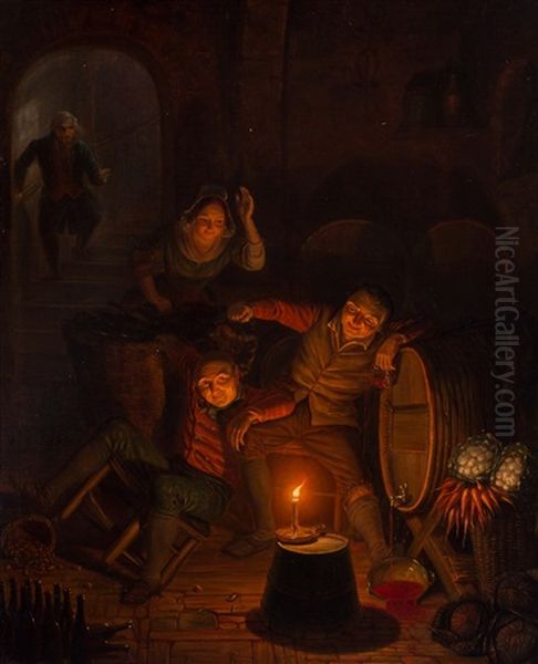 Merry Drinkers Oil Painting by Willem Thans