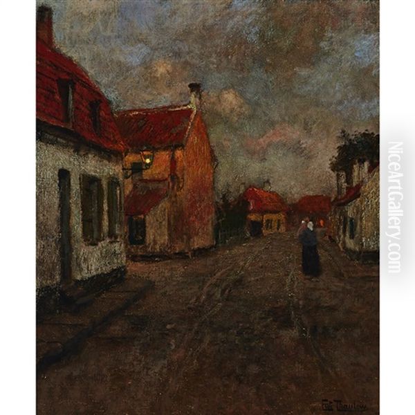 Street In Christiania Oil Painting by Frits Thaulow