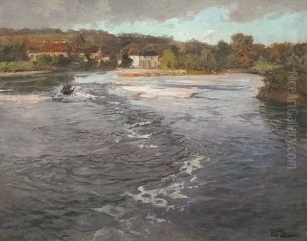 Elven Dordogne Ved Beaulieu, Frankrike Oil Painting by Frits Thaulow