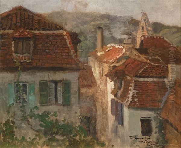 Fransk Landsby Oil Painting by Frits Thaulow