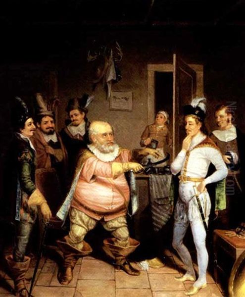 Scene From Falstaff Oil Painting by Sanford Thayer