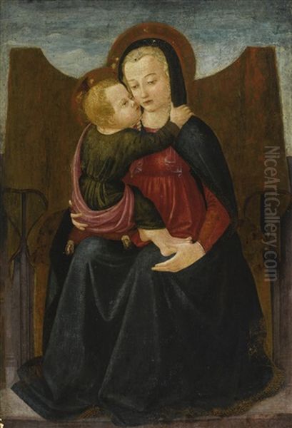 The Madonna And Child Enthroned Oil Painting by  The Master of the Castello Nativity