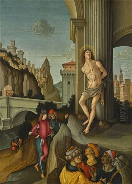 The Martyrdom Of Saint Sebastian Oil Painting by  The Master of the Figdor St Eustache