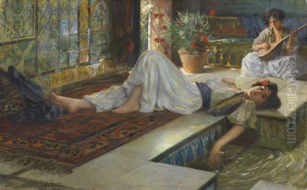 Muse Der Odalisken Oil Painting by Ferdinand Max Bredt