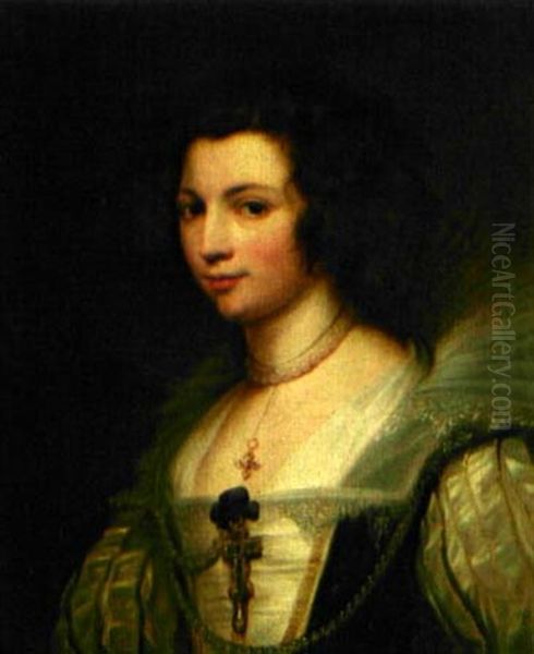 Portrat Maria Luise Von Tassis (after Van Dyck) Oil Painting by Robert Theer