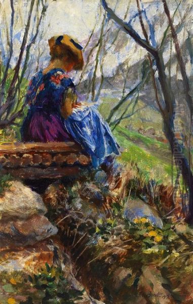 Vorfruhling Oil Painting by Ferdinand Max Bredt