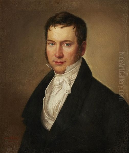 Portrait Of Philipp Wilhelm Valentin Stricker Oil Painting by Ernst Karl Gottlieb Thelott