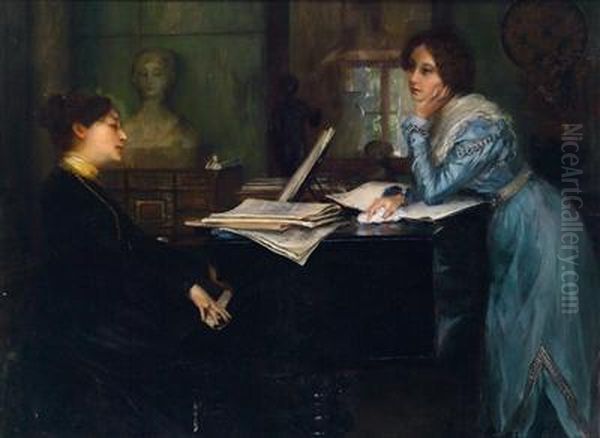 Schumann Oil Painting by Ferdinand Max Bredt