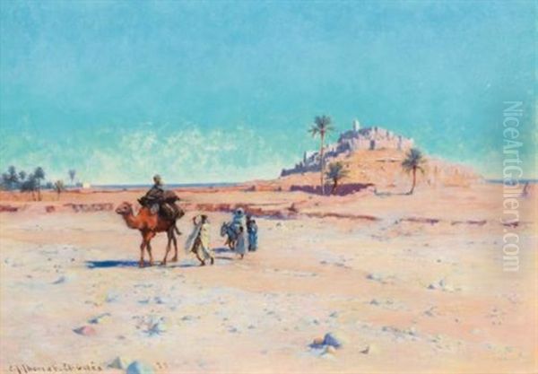 L'oasis D'el Golea, Algerie Oil Painting by Charles James Theriat