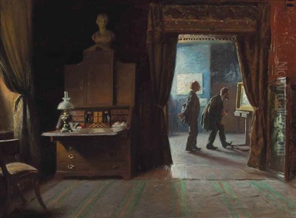 The Critic In The Artist's Studio Oil Painting by Hans Michael Therkildsen