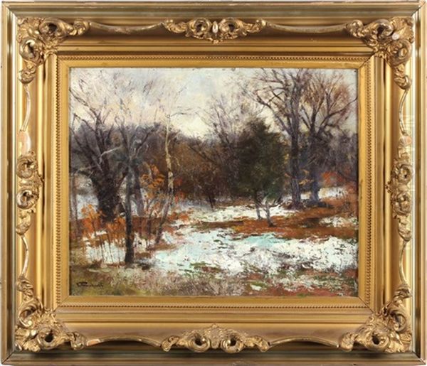 Snow Oil Painting by Carl Rudolph Theuerkauff