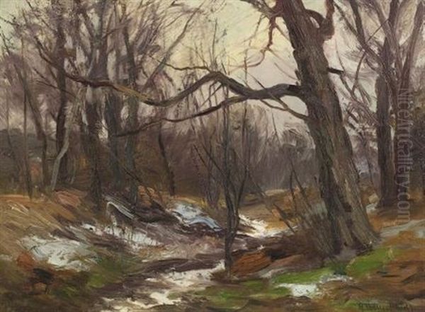 December Oil Painting by Carl Rudolph Theuerkauff