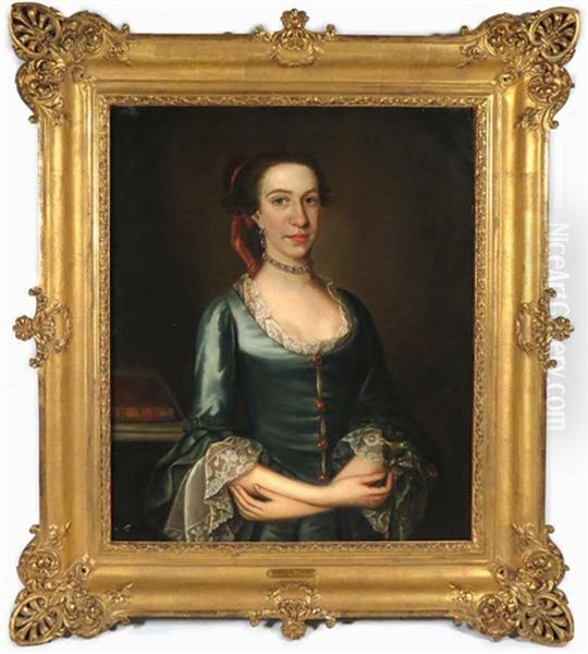 Portrait Of A Southern Colonial Woman Oil Painting by Jeremiah Theus