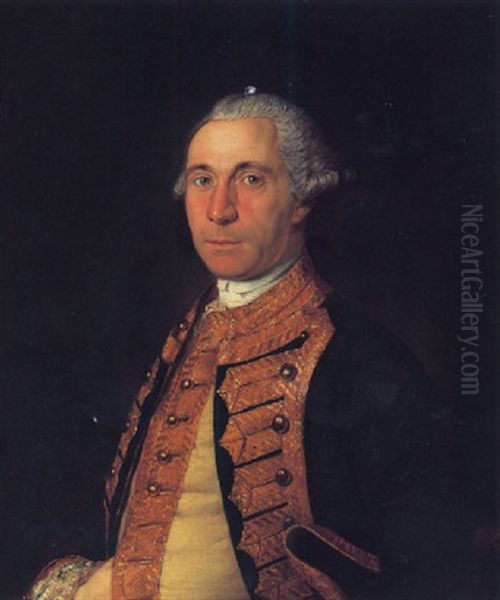 Portrait Of A Naval Officer (commodore Vincent Pearce?) Wearing Flag Officer's Undress Uniform Oil Painting by Jeremiah Theus