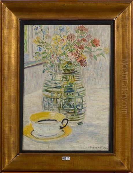 Vase De Fleurs Oil Painting by Louis Thevenet