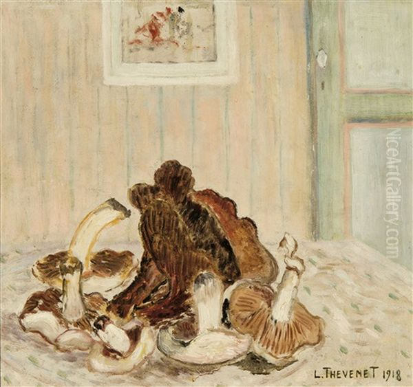 Mushrooms (1918) Oil Painting by Louis Thevenet