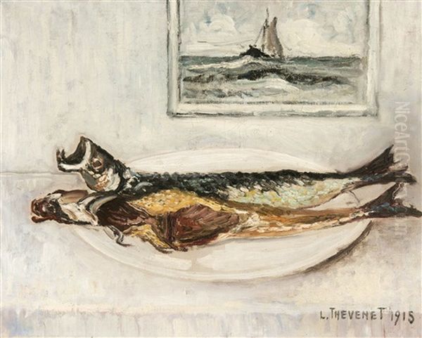 Herrings (1915) Oil Painting by Louis Thevenet