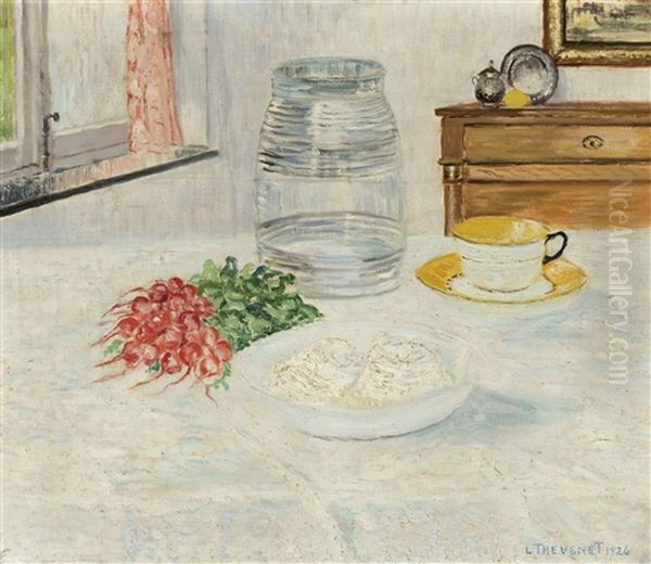 Still Life With White Cheese Oil Painting by Louis Thevenet