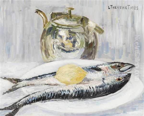 Still Life With Fish (1925) Oil Painting by Louis Thevenet