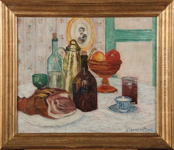 Nature Morte Aux Fruits Et Au Jambon by Louis Thevenet