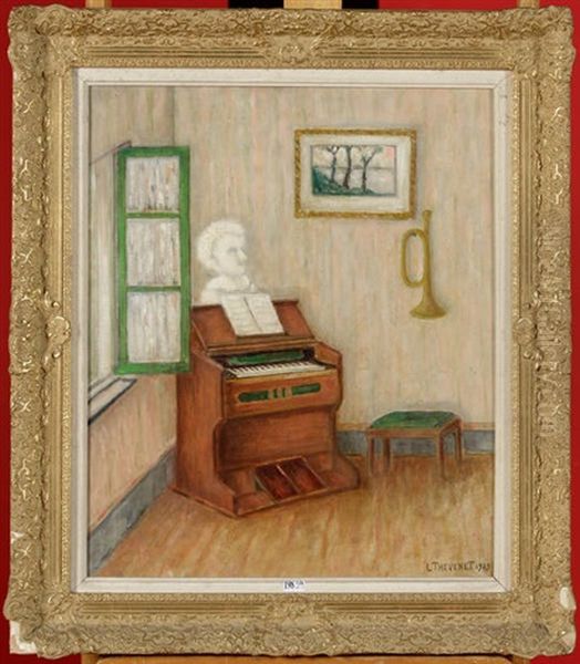 Interieur A L'orgue Oil Painting by Louis Thevenet