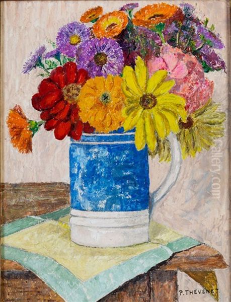 Blumenstillleben Oil Painting by Pierre Thevenet